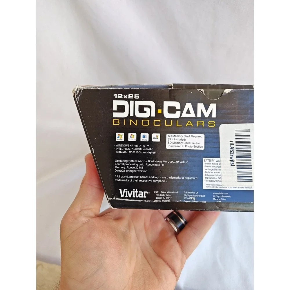 Vivitar DigiCam 8.0 Mega Pixel 2 in 1 Binocular‎ & Camera Black Open Box 12x25